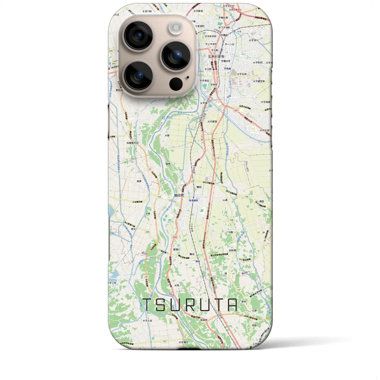 【鶴田(青森県)】地図柄iPhoneケース(バックカバータイプ)