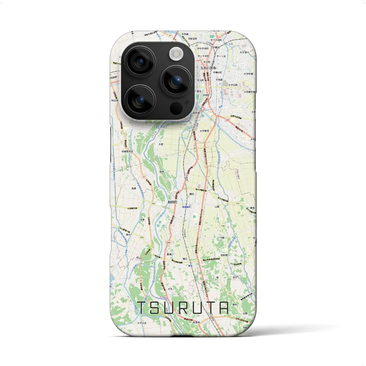 【鶴田(青森県)】地図柄iPhoneケース(バックカバータイプ)