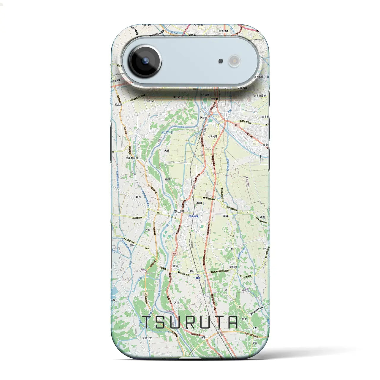 【鶴田(青森県)】地図柄iPhoneケース(バックカバータイプ)