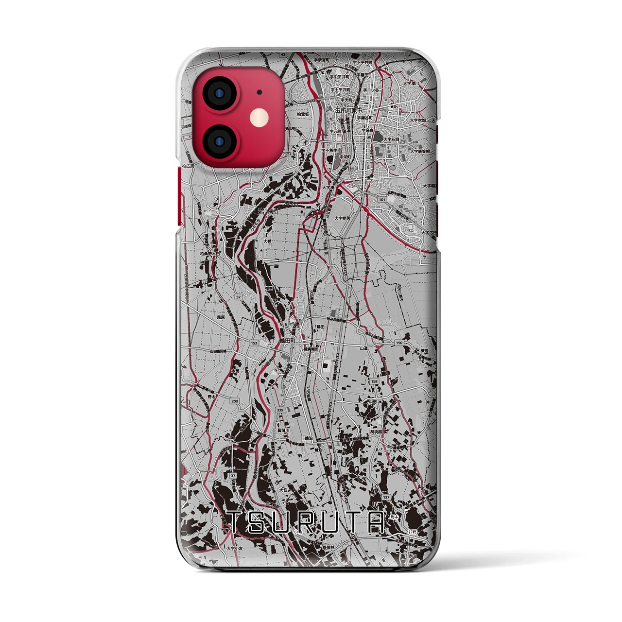 【鶴田(青森県)】地図柄iPhoneケース(クリアタイプ)