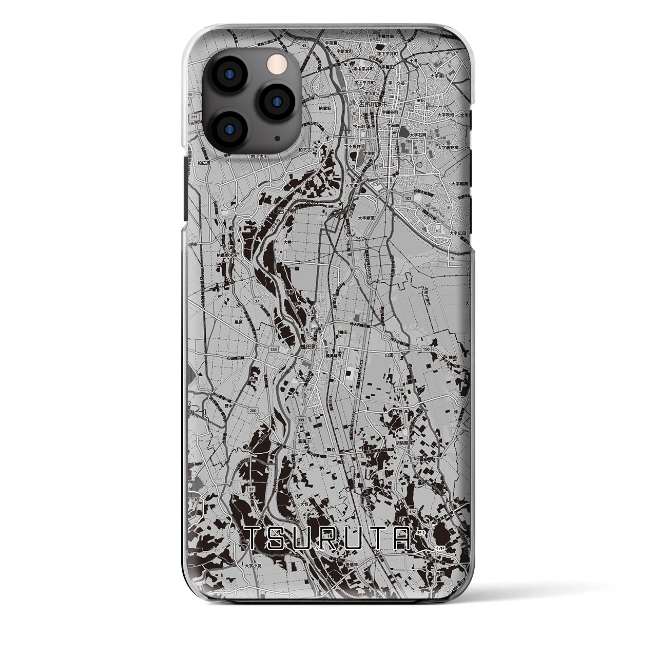 【鶴田(青森県)】地図柄iPhoneケース(クリアタイプ)