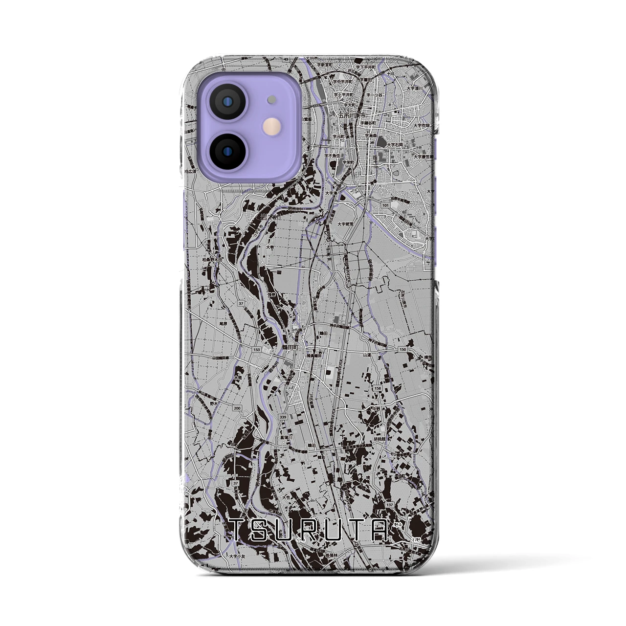 【鶴田(青森県)】地図柄iPhoneケース(クリアタイプ)