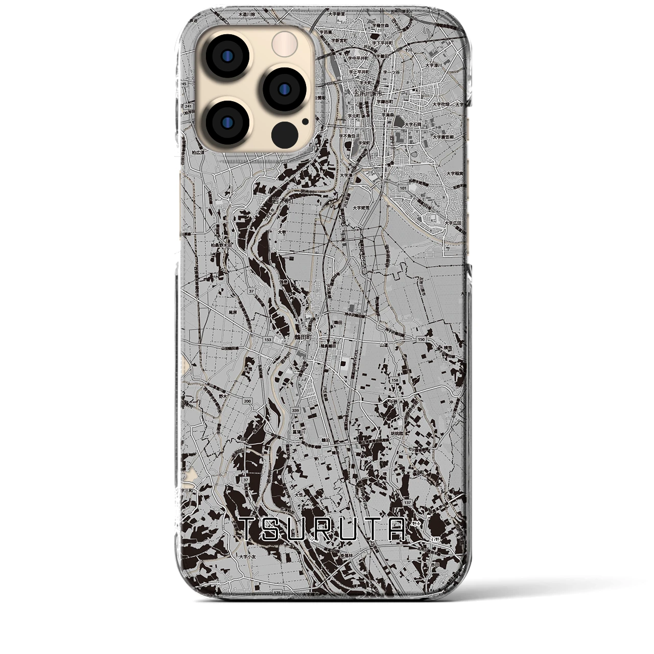 【鶴田(青森県)】地図柄iPhoneケース(クリアタイプ)