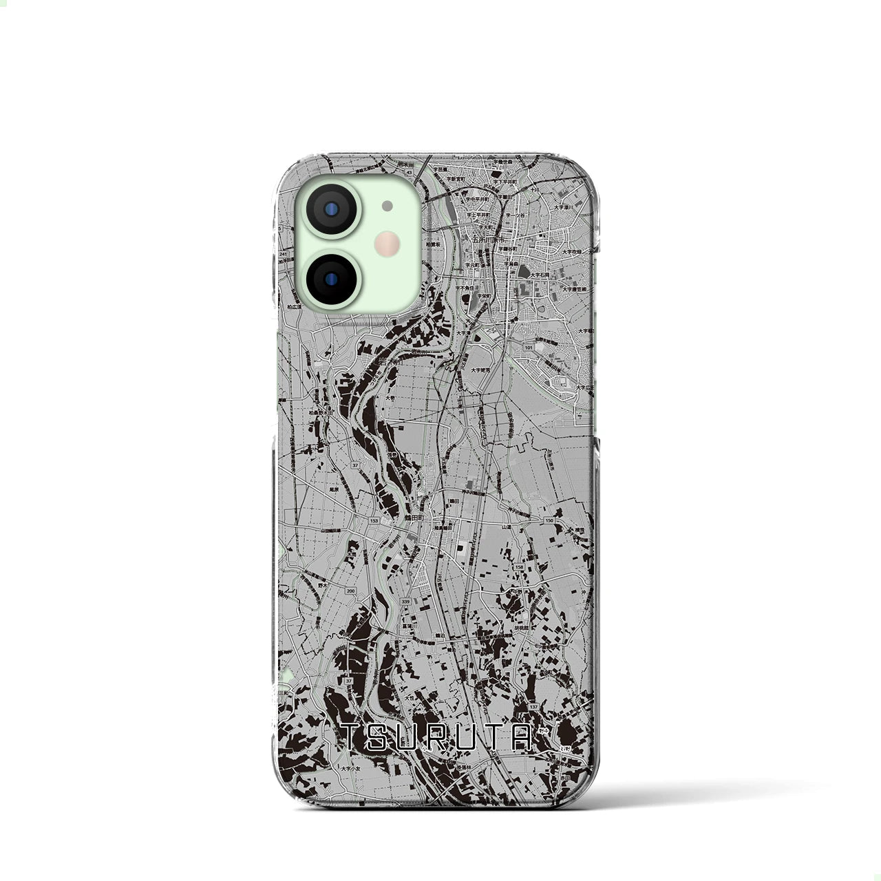 【鶴田(青森県)】地図柄iPhoneケース(クリアタイプ)