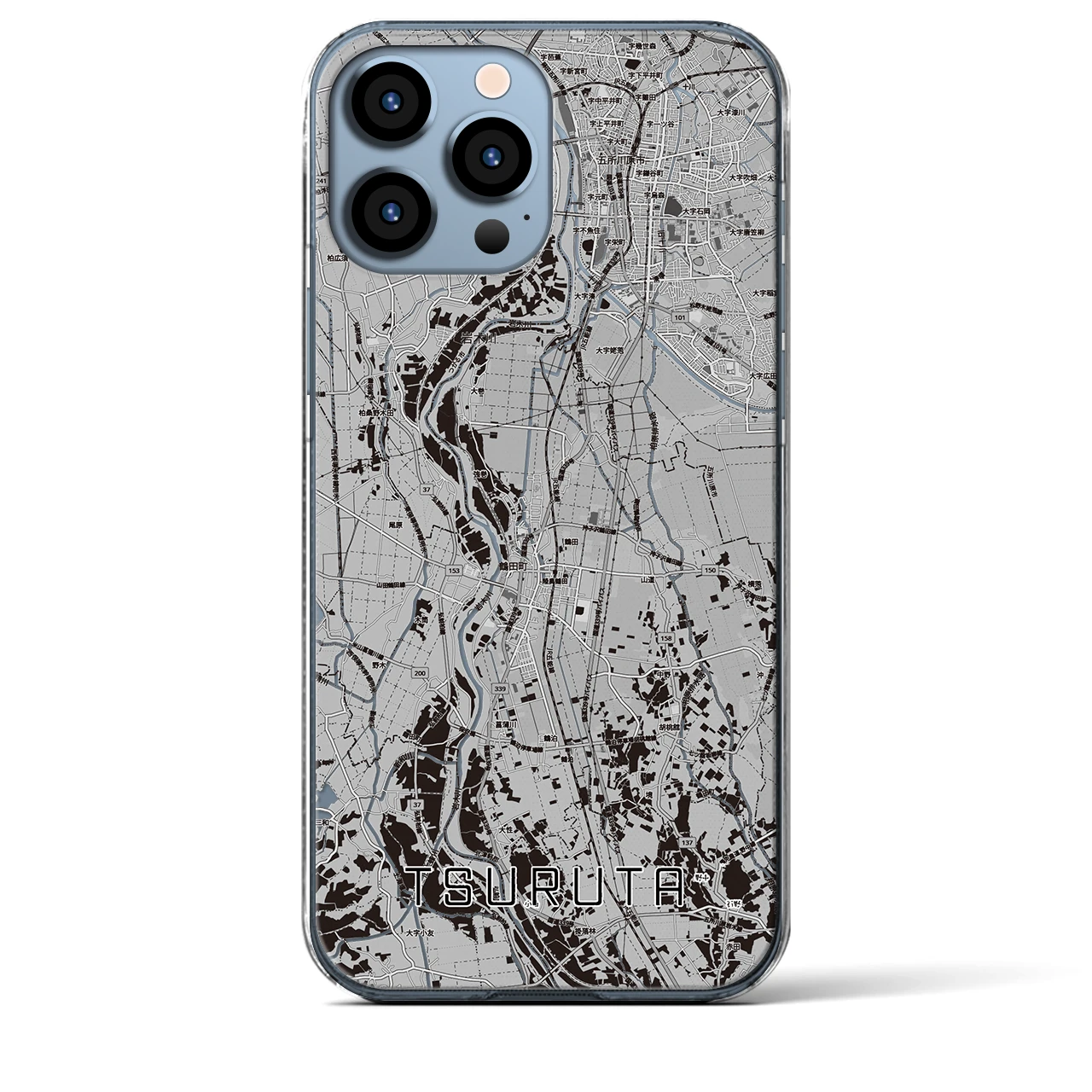 【鶴田(青森県)】地図柄iPhoneケース(クリアタイプ)