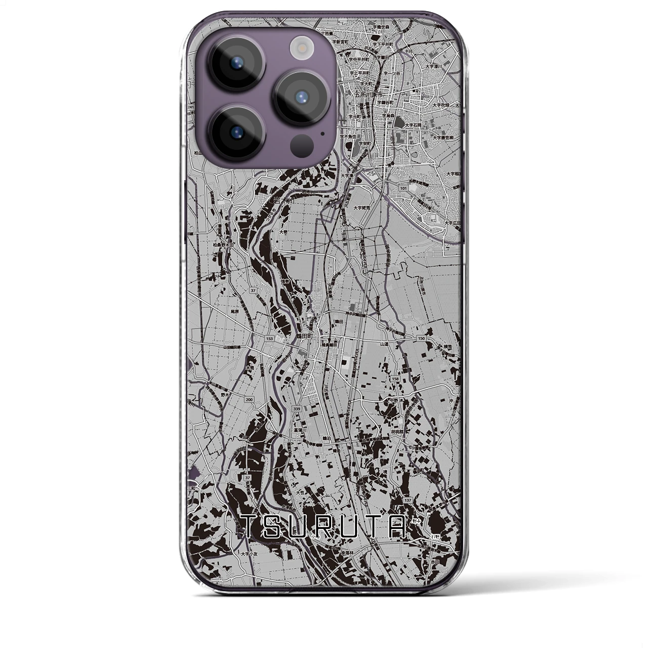 【鶴田(青森県)】地図柄iPhoneケース(クリアタイプ)