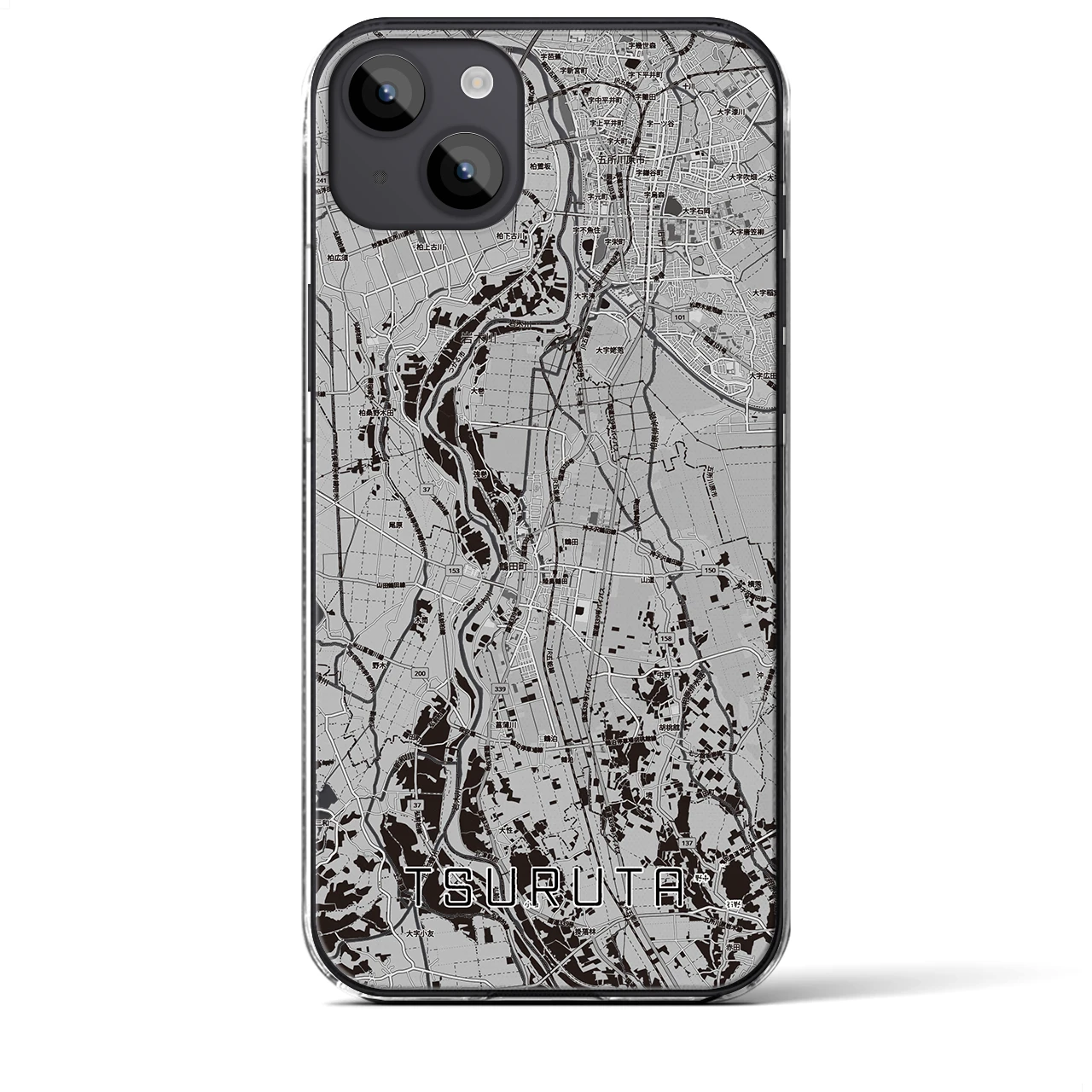 【鶴田(青森県)】地図柄iPhoneケース(クリアタイプ)