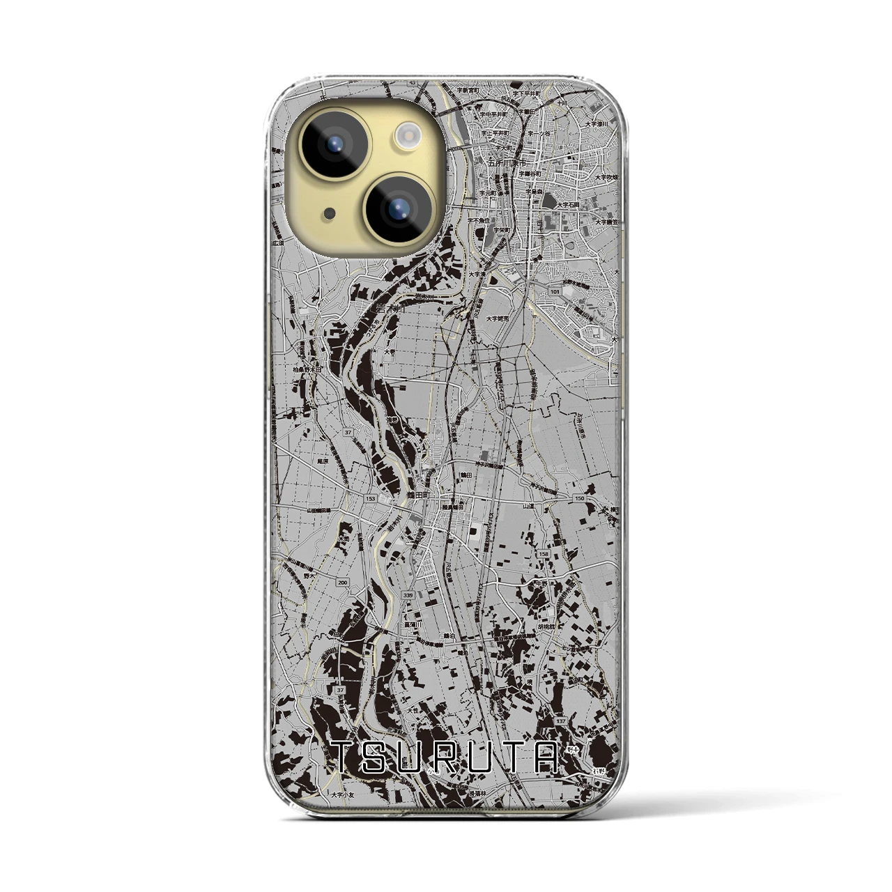 【鶴田(青森県)】地図柄iPhoneケース(クリアタイプ)