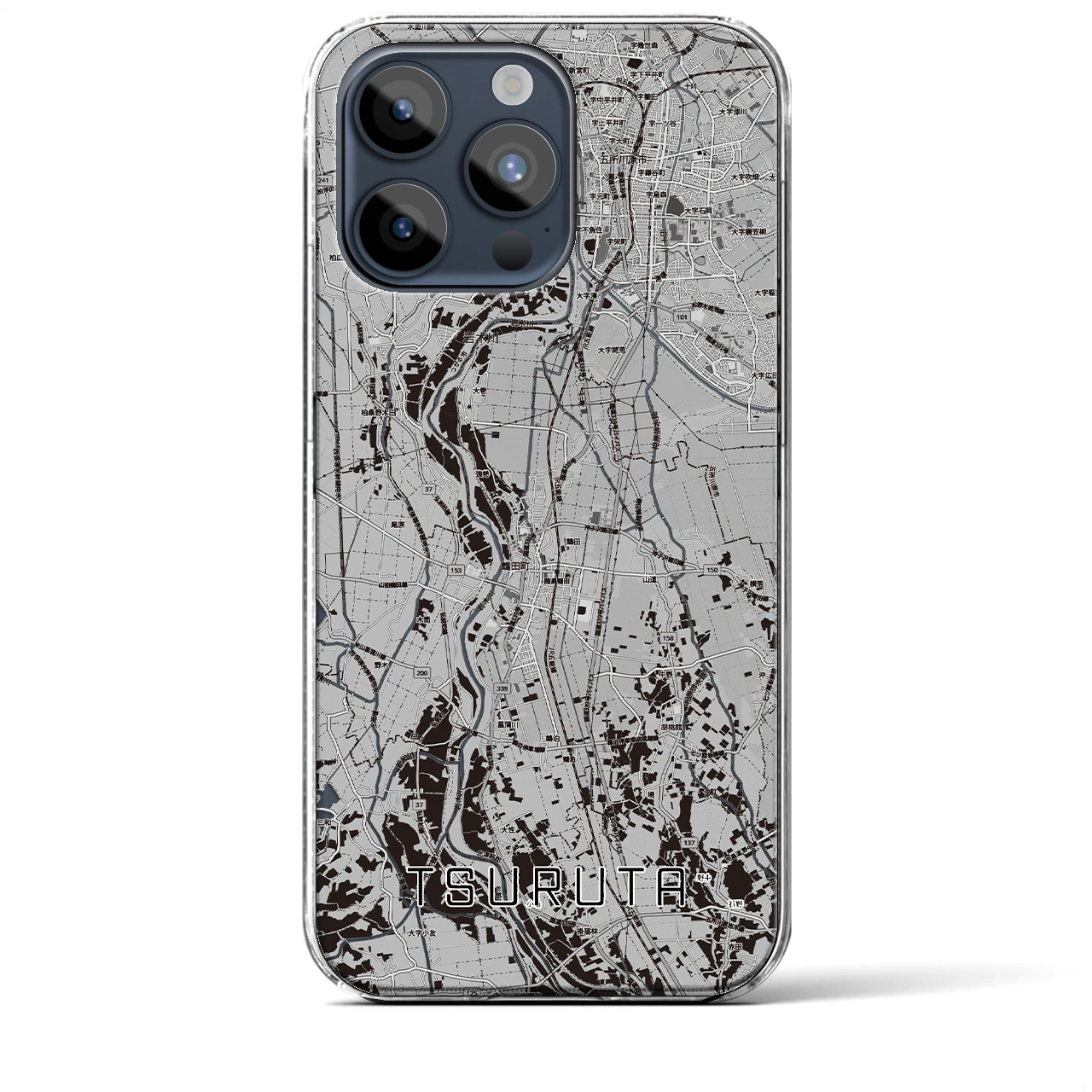 【鶴田(青森県)】地図柄iPhoneケース(クリアタイプ)