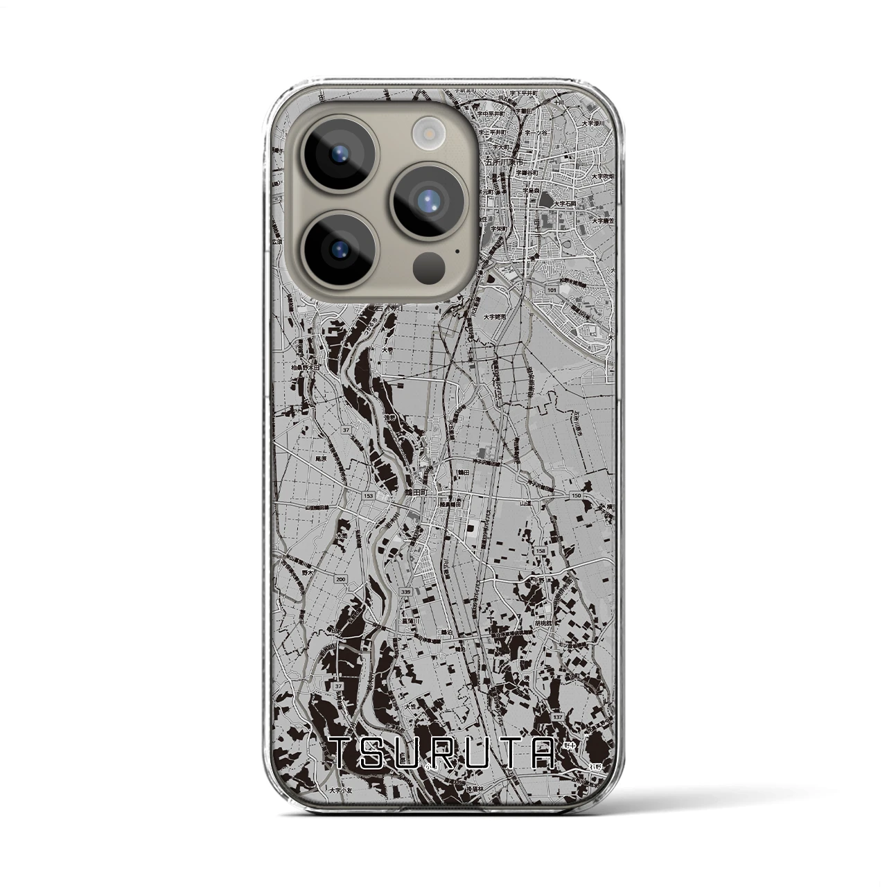 【鶴田(青森県)】地図柄iPhoneケース(クリアタイプ)