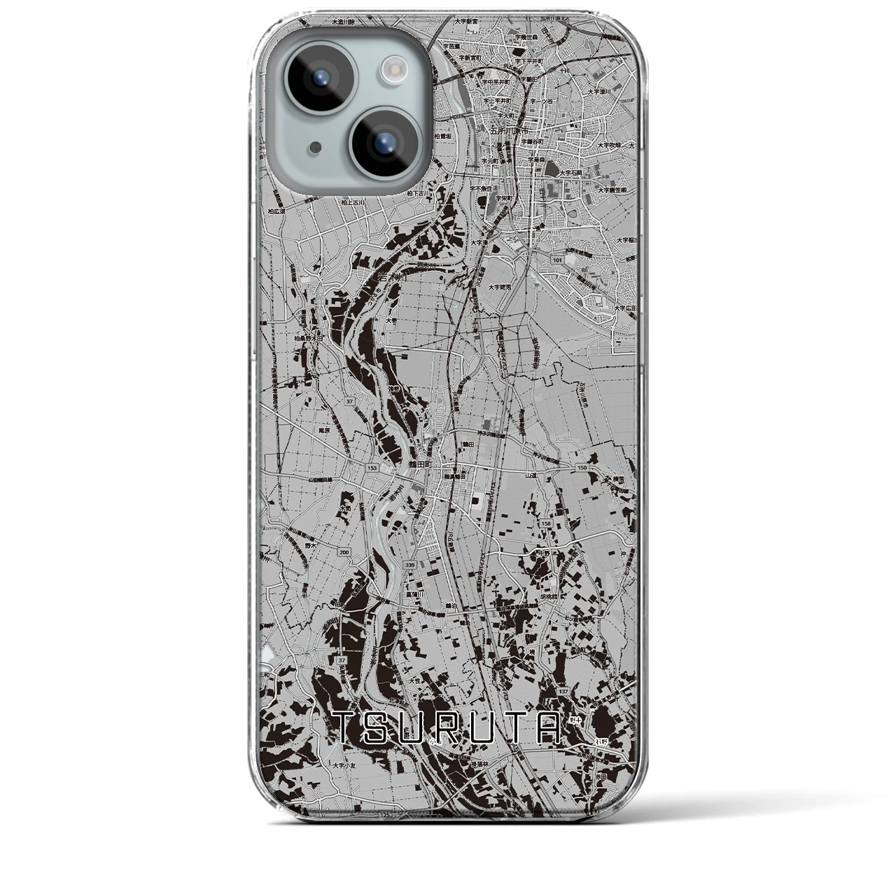 【鶴田(青森県)】地図柄iPhoneケース(クリアタイプ)