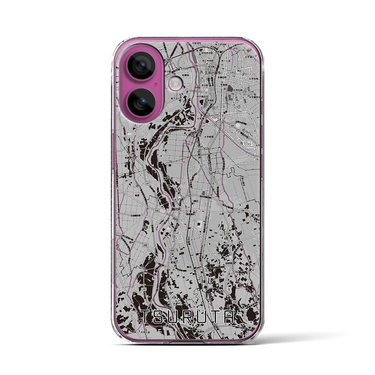 【鶴田(青森県)】地図柄iPhoneケース(クリアタイプ)