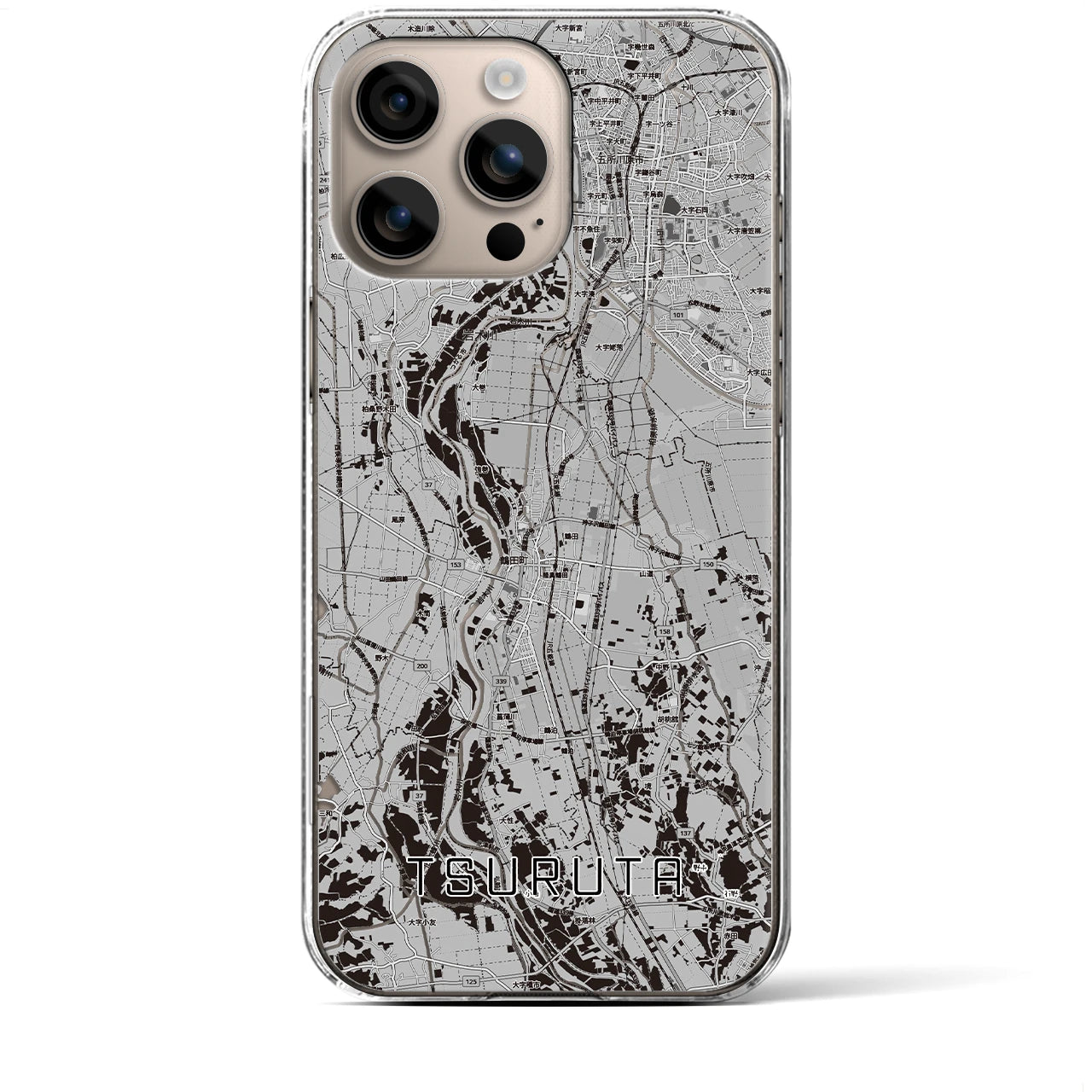 【鶴田(青森県)】地図柄iPhoneケース(クリアタイプ)