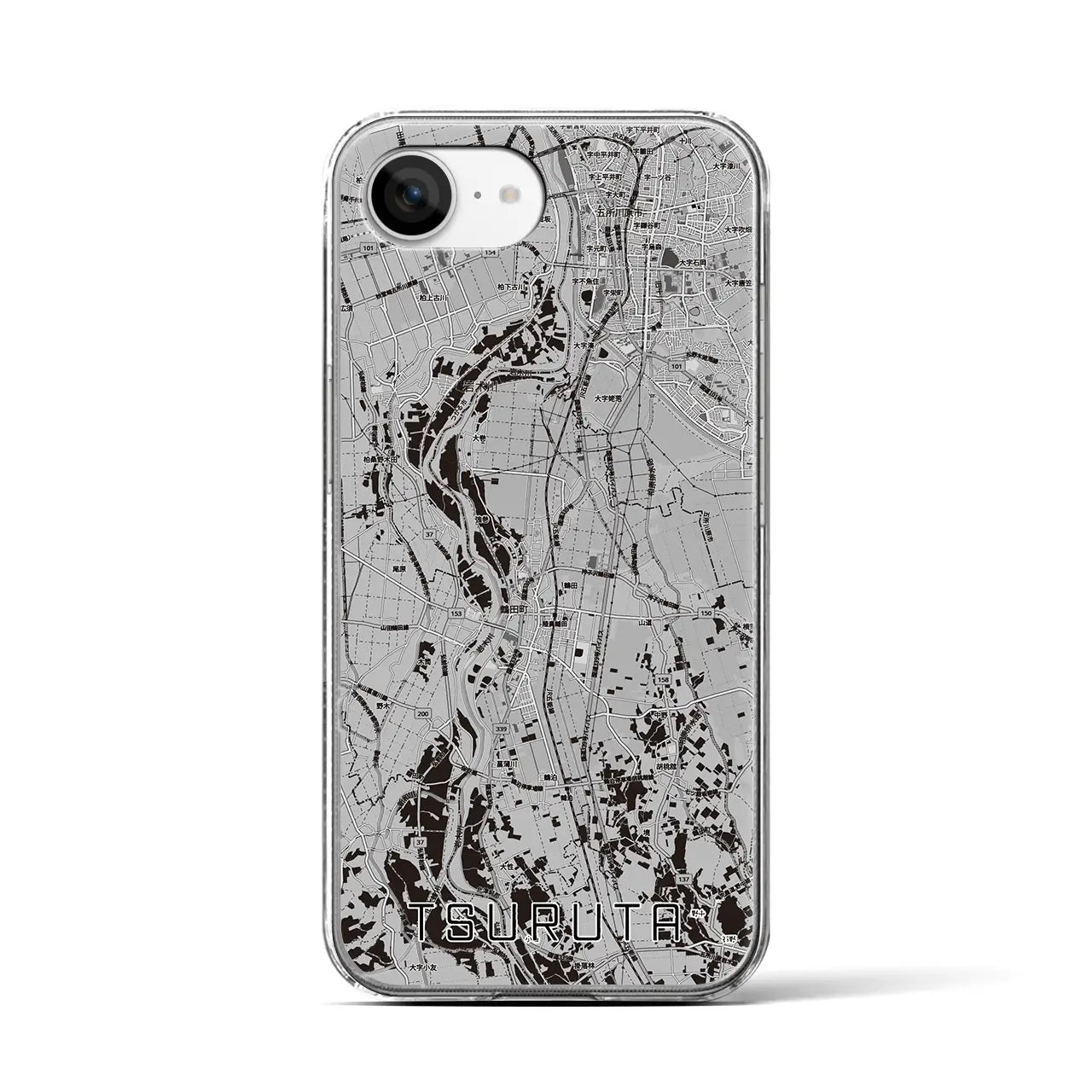 【鶴田(青森県)】地図柄iPhoneケース(クリアタイプ)