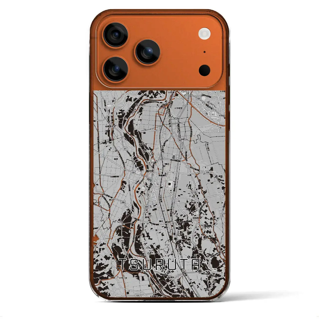 【鶴田(青森県)】地図柄iPhoneケース(クリアタイプ)