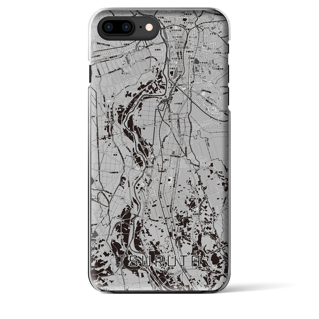 【鶴田(青森県)】地図柄iPhoneケース(クリアタイプ)