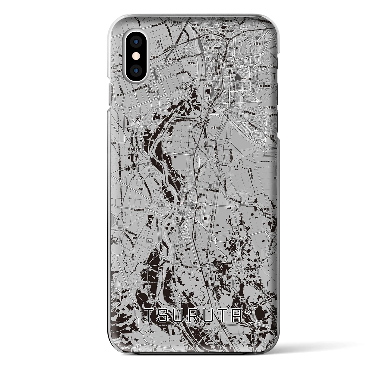 【鶴田(青森県)】地図柄iPhoneケース(クリアタイプ)