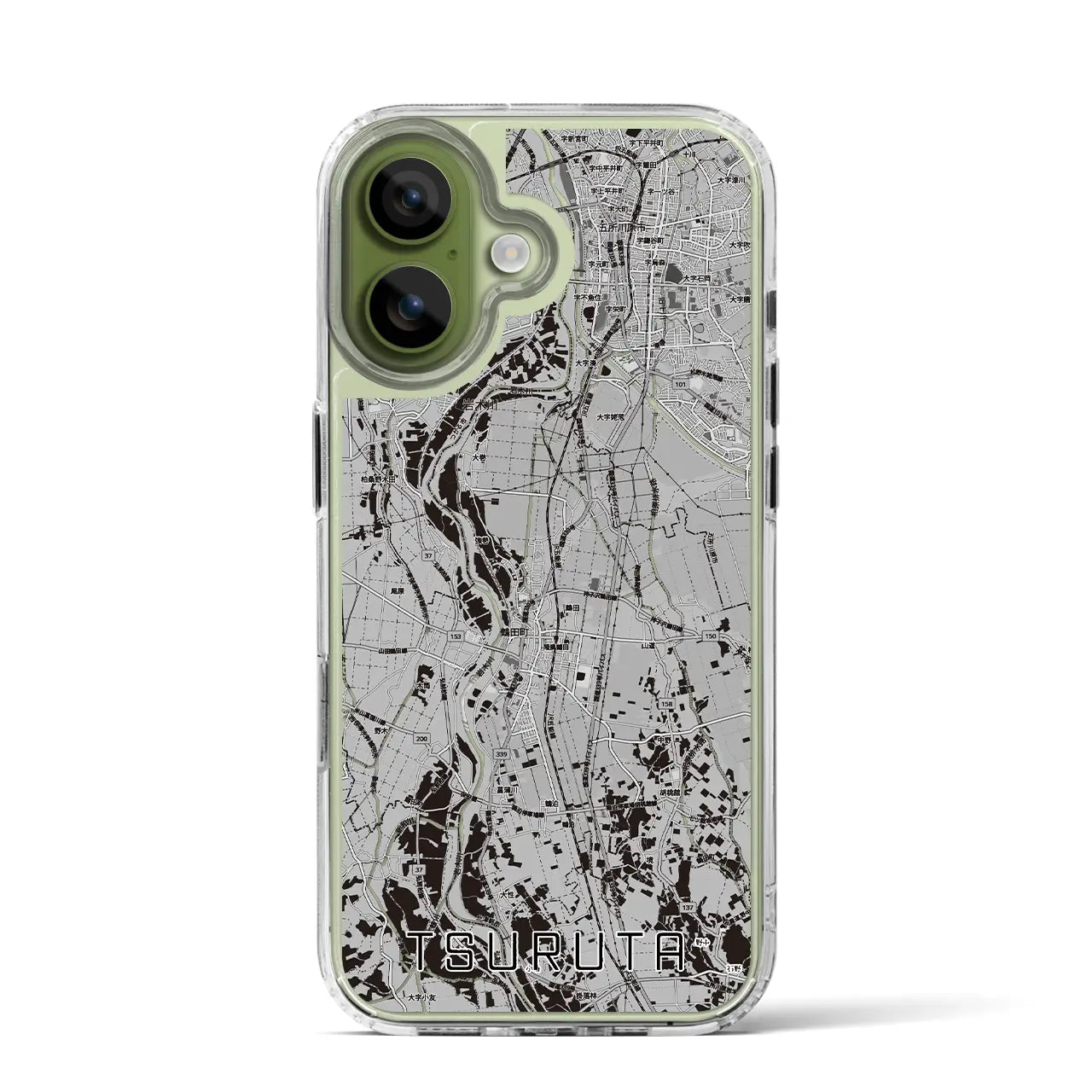 【鶴田(青森県)】地図柄iPhoneケース(MagSafeタイプ)