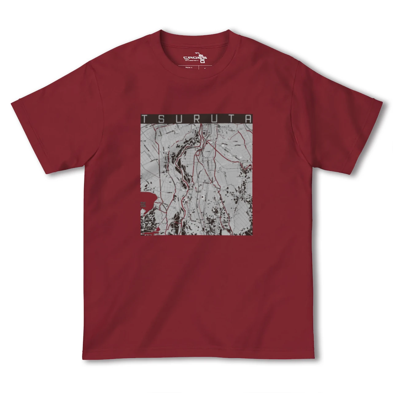 【鶴田(青森県)】地図柄ヘビーウェイトTシャツ