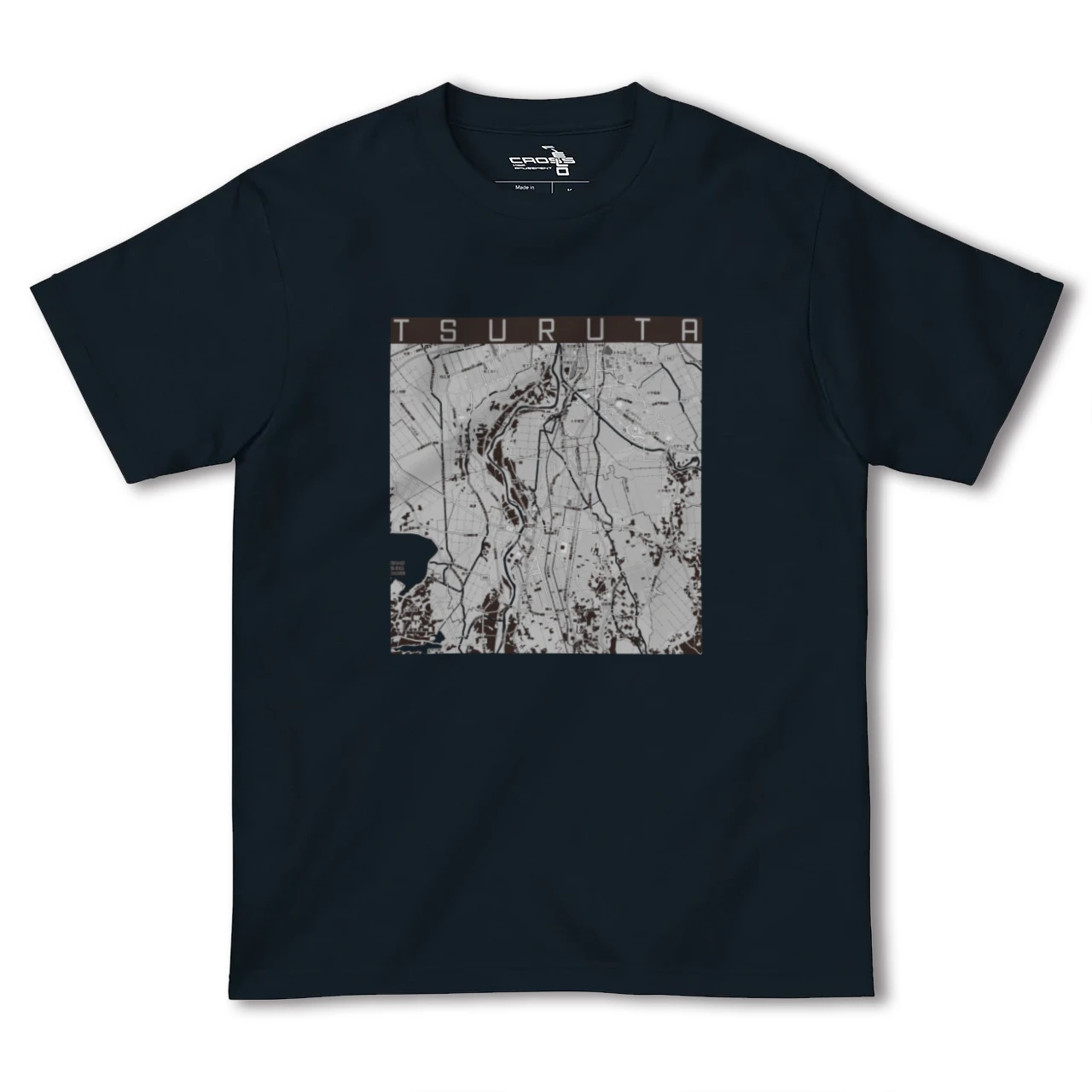 【鶴田(青森県)】地図柄ヘビーウェイトTシャツ