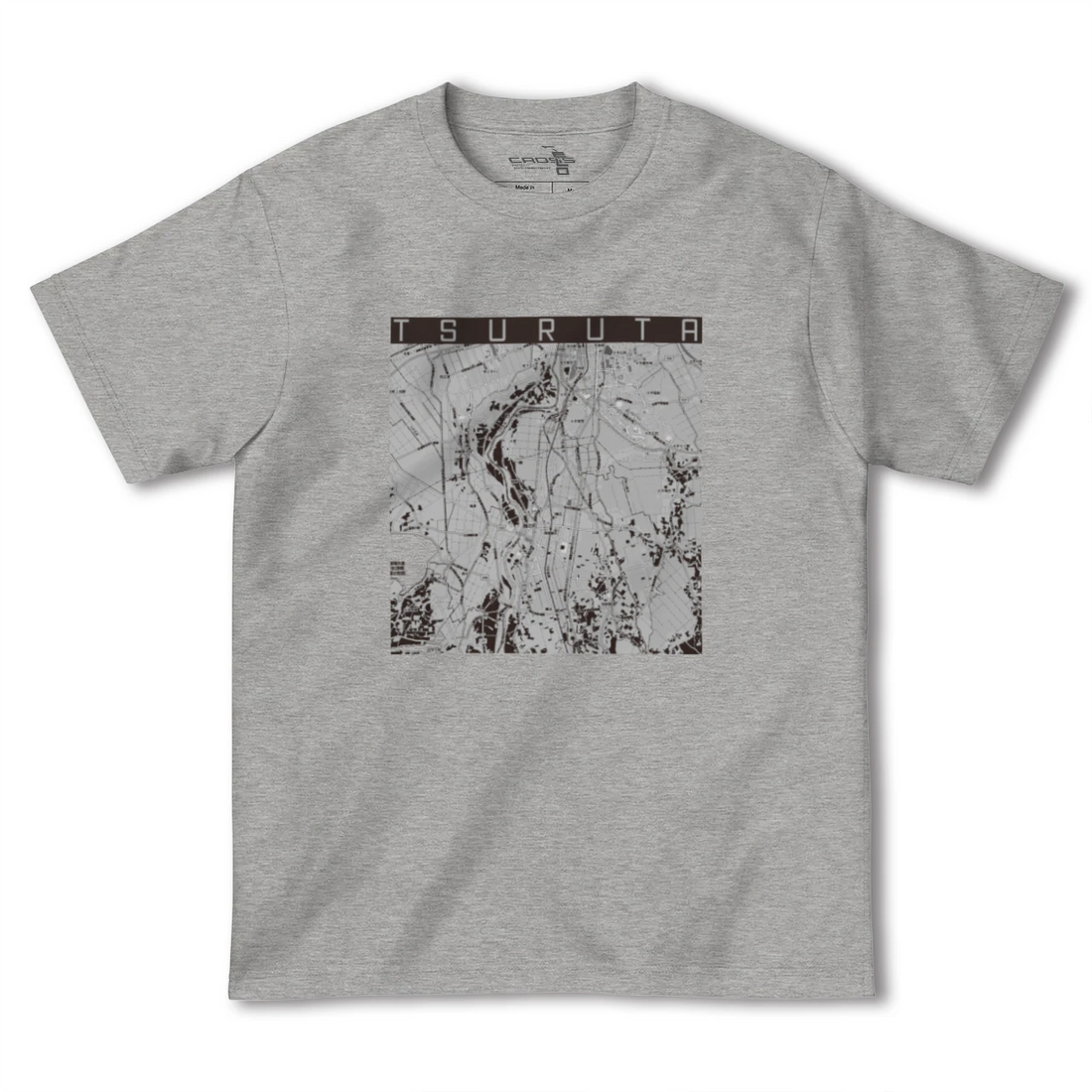 【鶴田(青森県)】地図柄ヘビーウェイトTシャツ