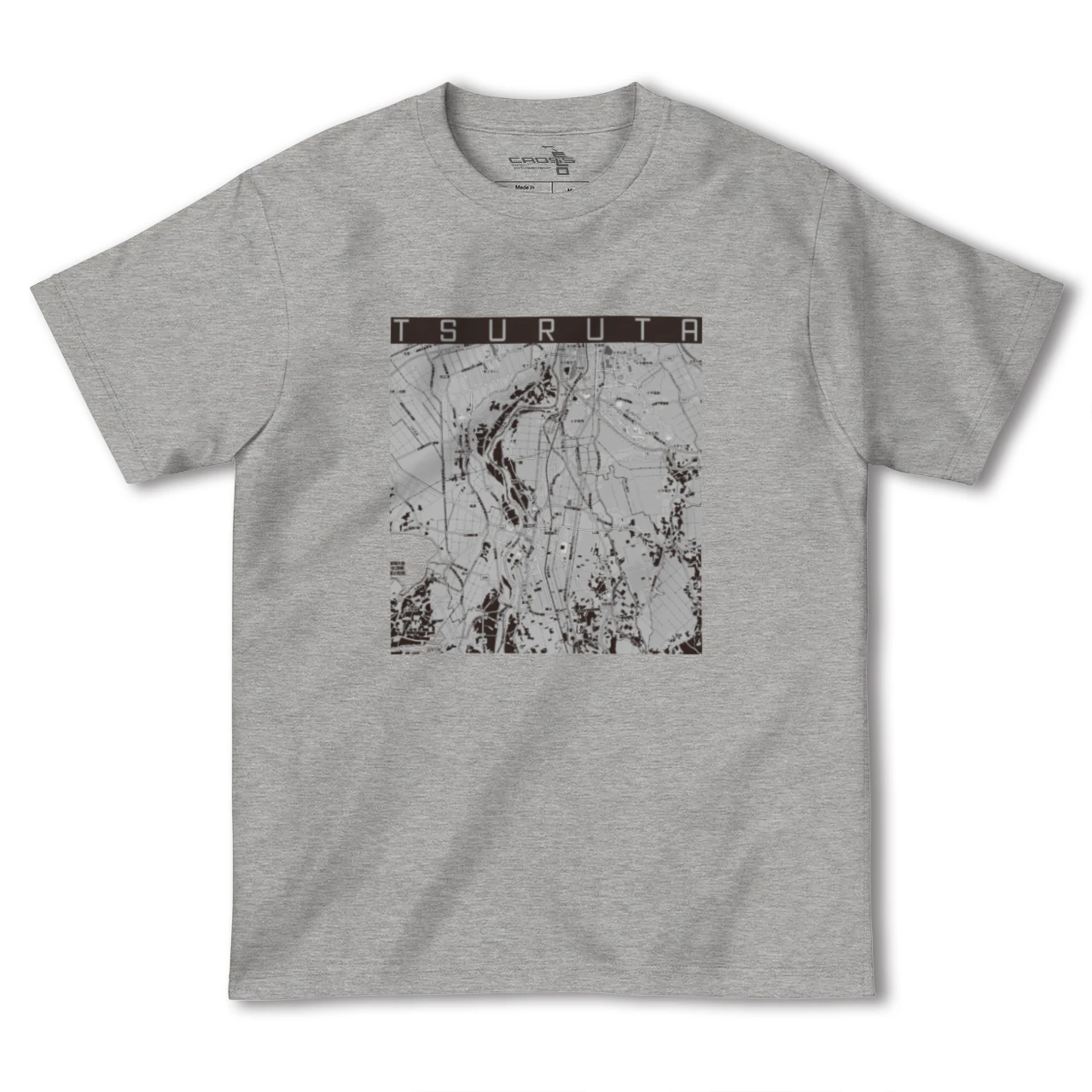 【鶴田(青森県)】地図柄ヘビーウェイトTシャツ