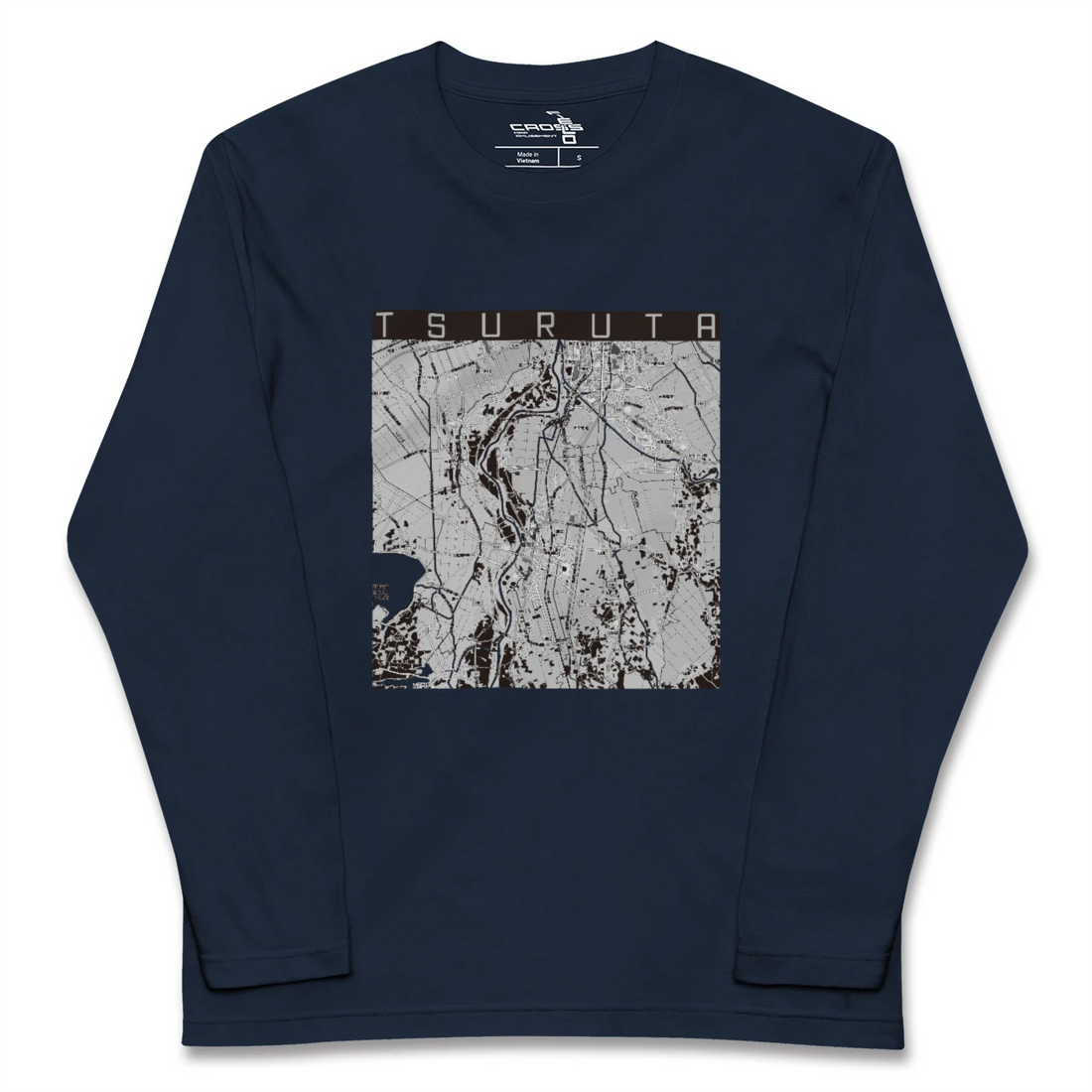 【鶴田(青森県)】地図柄ロングスリーブTシャツ