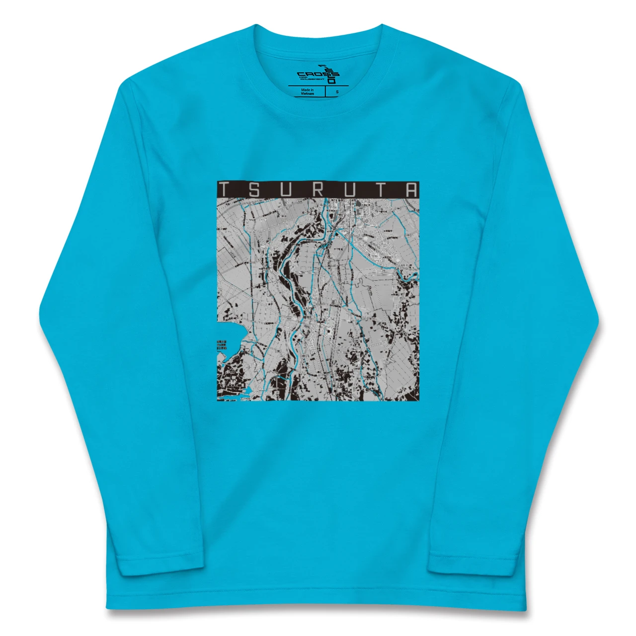 【鶴田(青森県)】地図柄ロングスリーブTシャツ