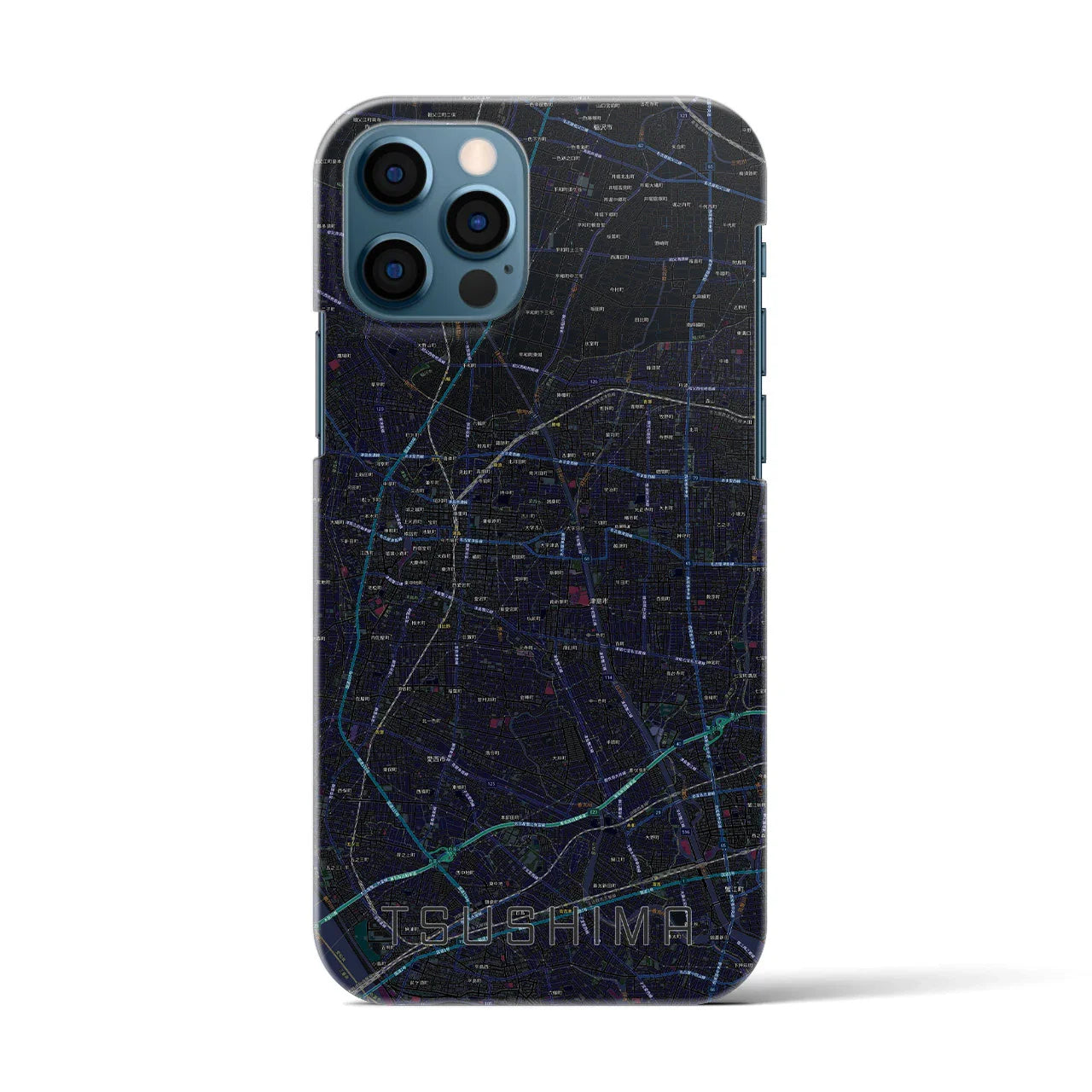 【津島(愛知県)】地図柄iPhoneケース(バックカバータイプ)