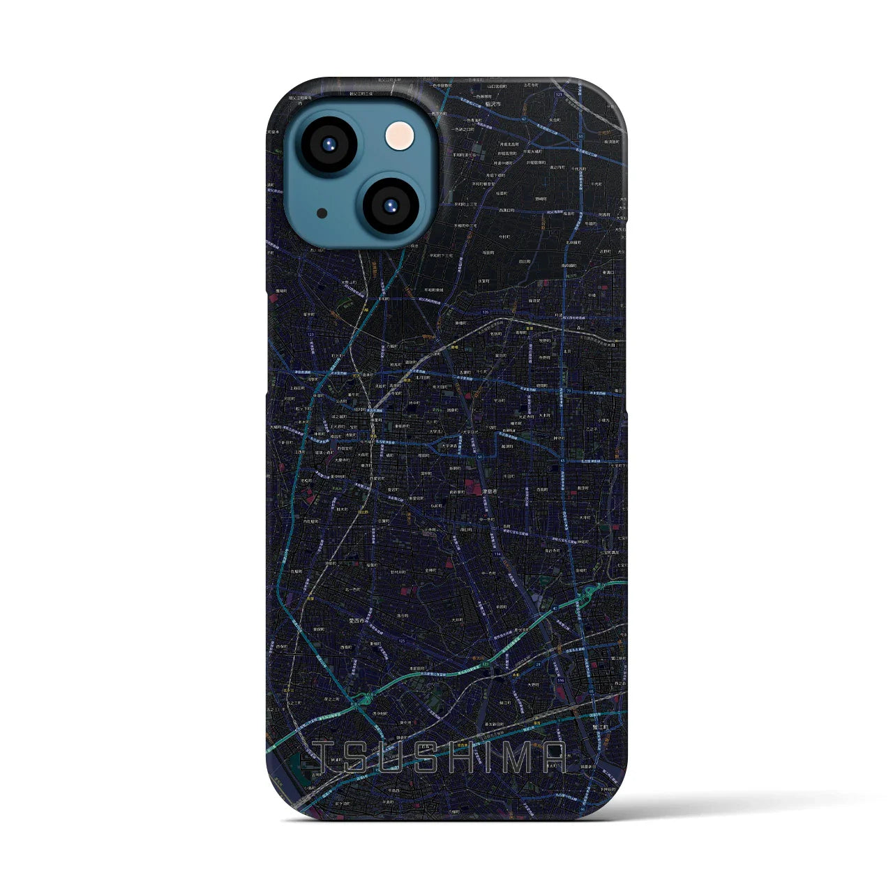 【津島(愛知県)】地図柄iPhoneケース(バックカバータイプ)