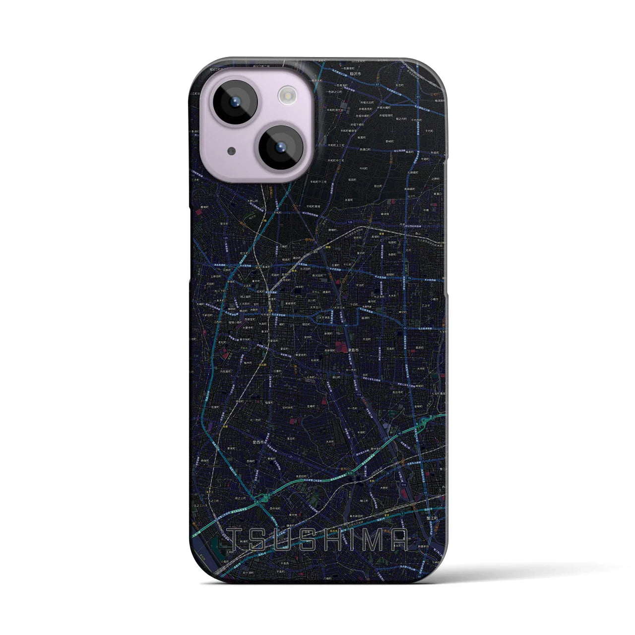 【津島(愛知県)】地図柄iPhoneケース(バックカバータイプ)