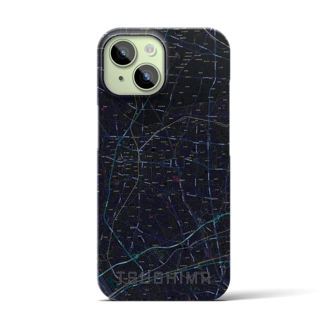 【津島(愛知県)】地図柄iPhoneケース(バックカバータイプ)