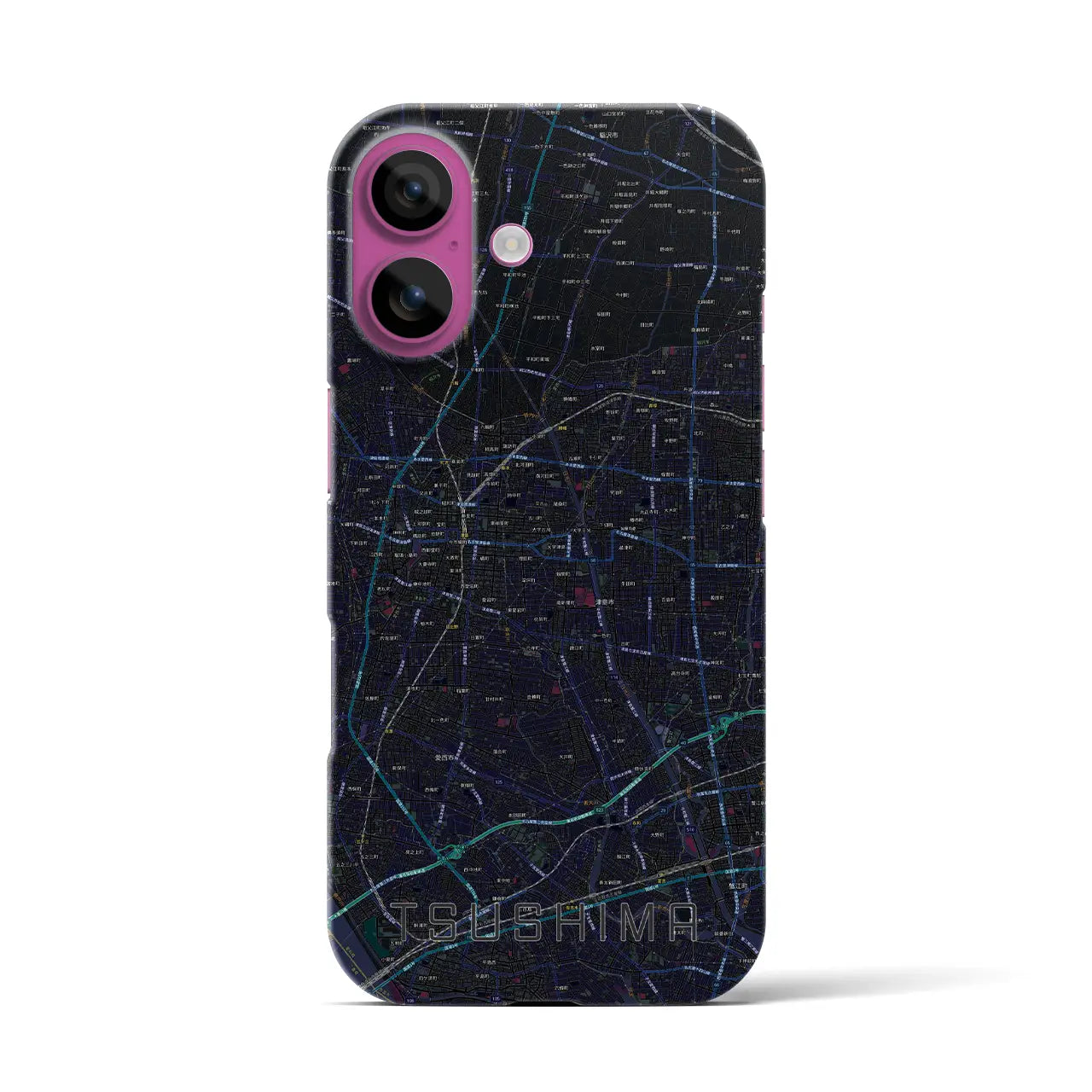 【津島(愛知県)】地図柄iPhoneケース(バックカバータイプ)
