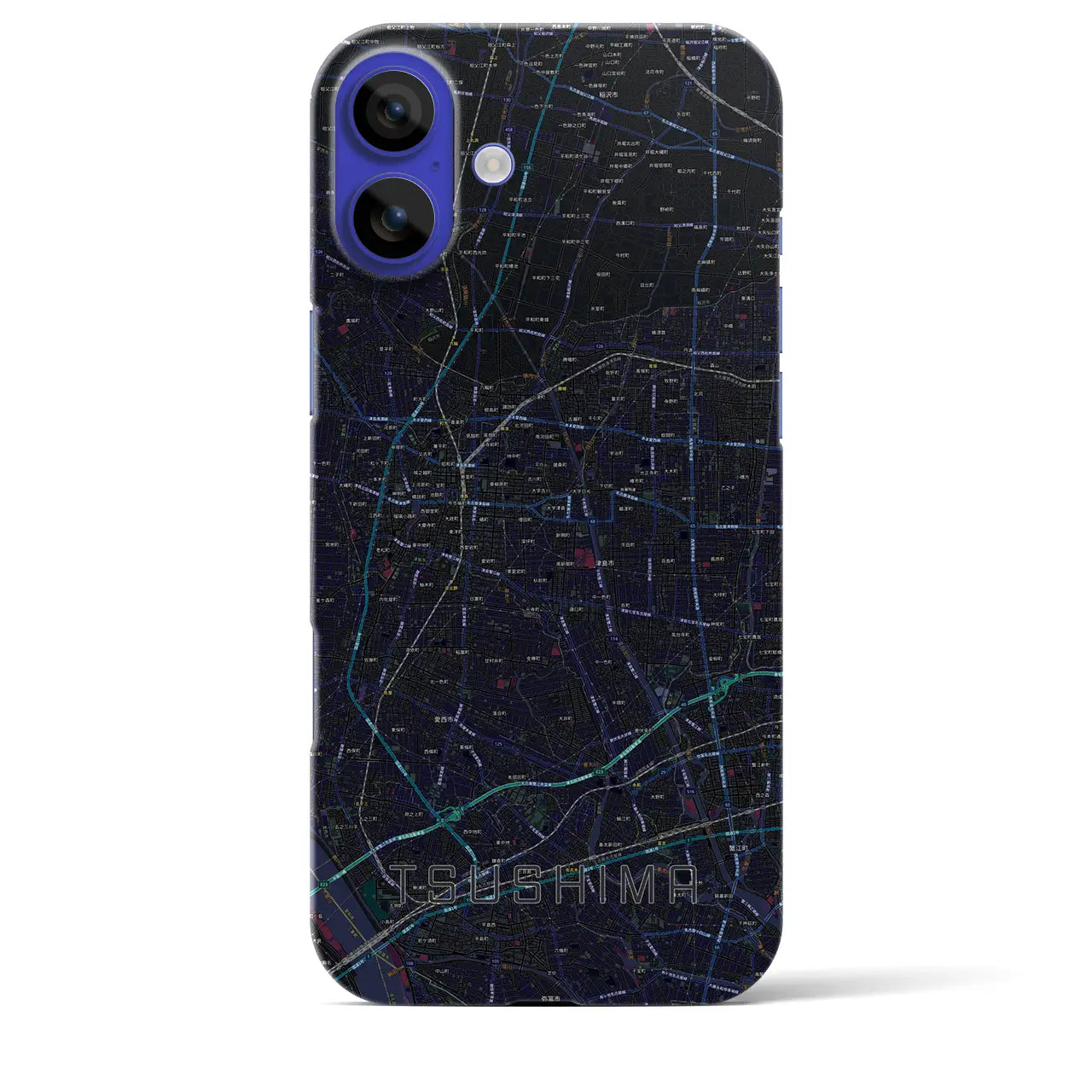 【津島(愛知県)】地図柄iPhoneケース(バックカバータイプ)