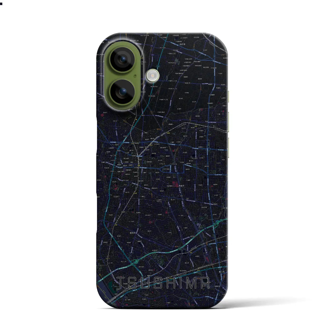 【津島(愛知県)】地図柄iPhoneケース(バックカバータイプ)