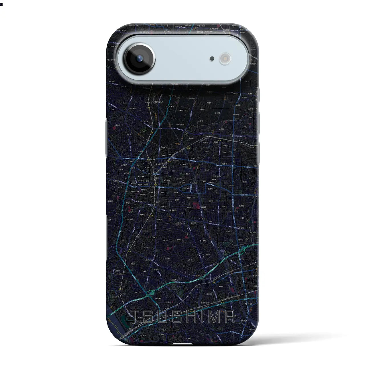 【津島(愛知県)】地図柄iPhoneケース(バックカバータイプ)