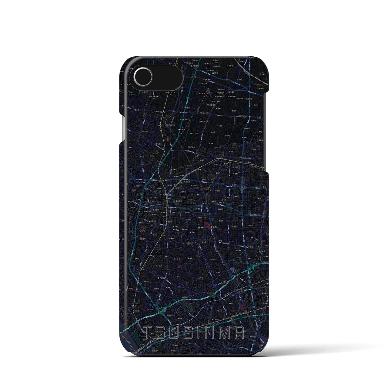 【津島(愛知県)】地図柄iPhoneケース(バックカバータイプ)