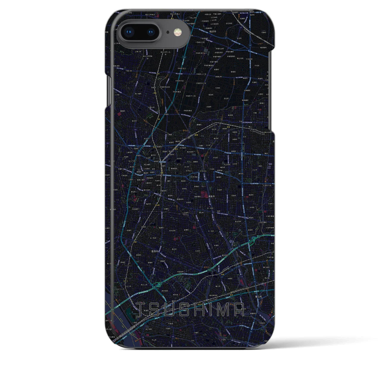 【津島(愛知県)】地図柄iPhoneケース(バックカバータイプ)