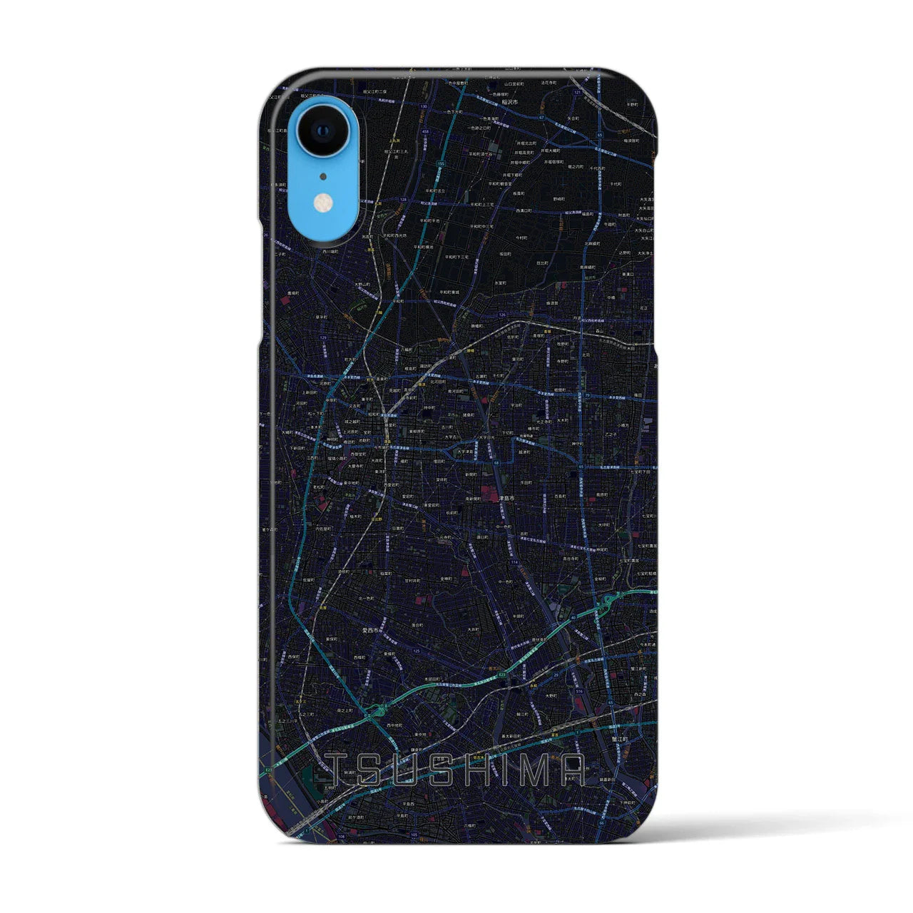 【津島(愛知県)】地図柄iPhoneケース(バックカバータイプ)