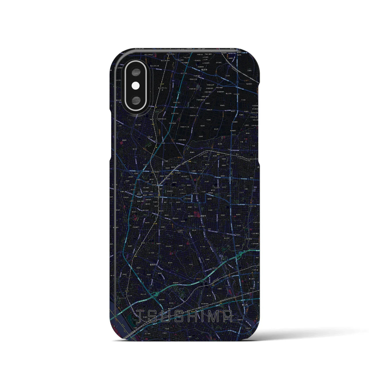 【津島(愛知県)】地図柄iPhoneケース(バックカバータイプ)