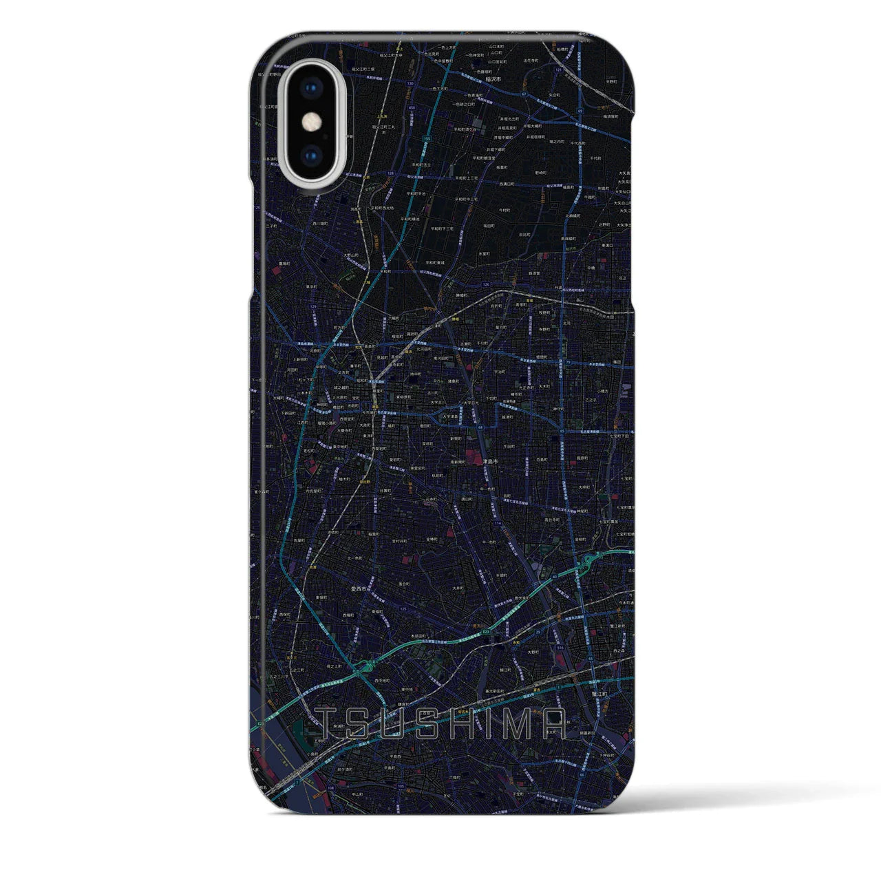 【津島(愛知県)】地図柄iPhoneケース(バックカバータイプ)