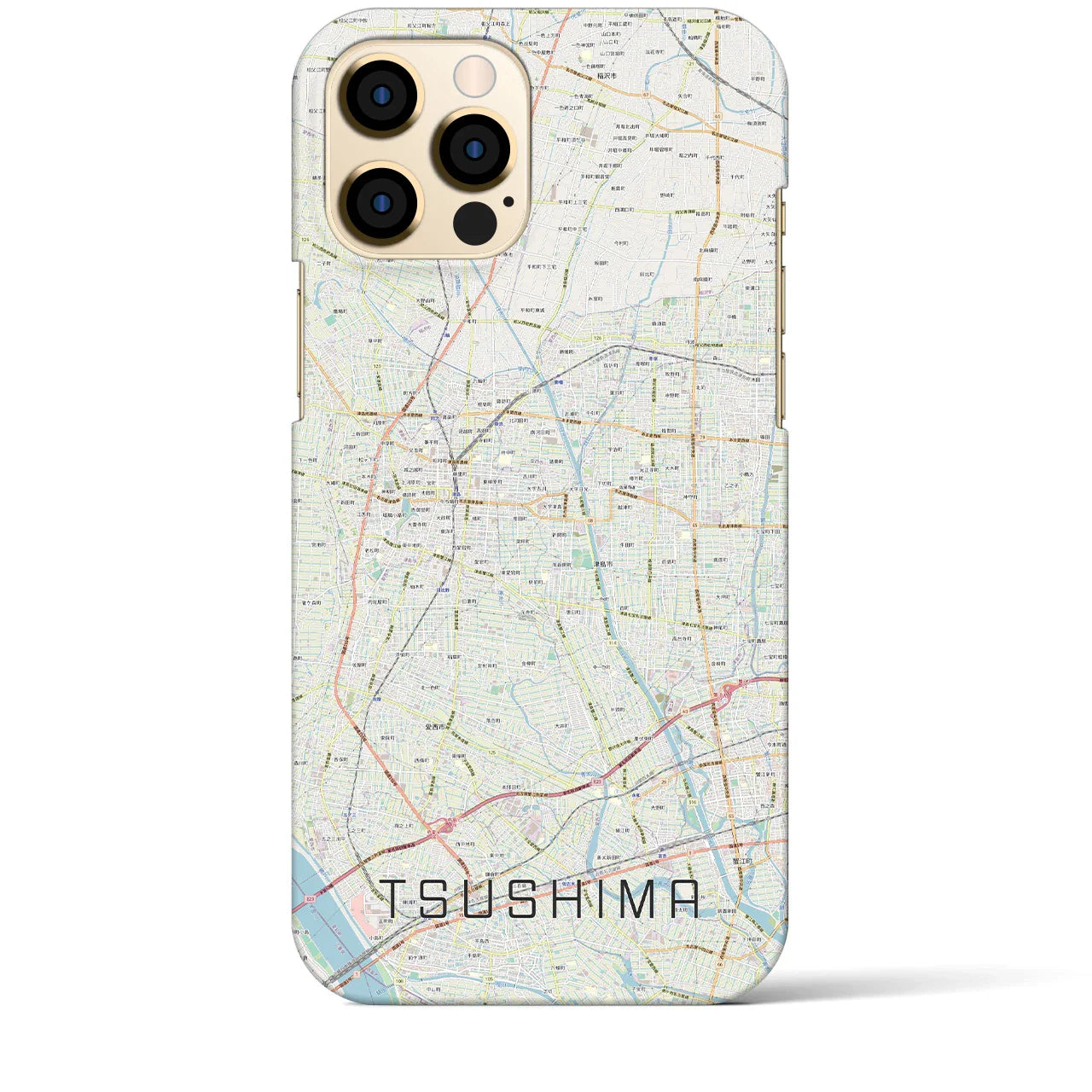 【津島(愛知県)】地図柄iPhoneケース(バックカバータイプ)