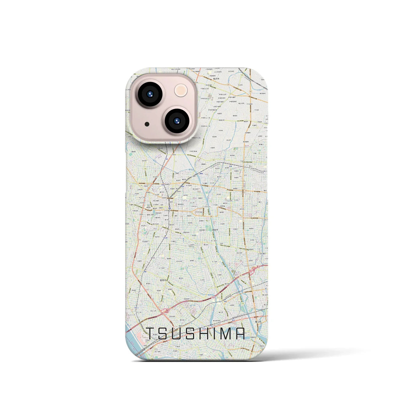 【津島(愛知県)】地図柄iPhoneケース(バックカバータイプ)