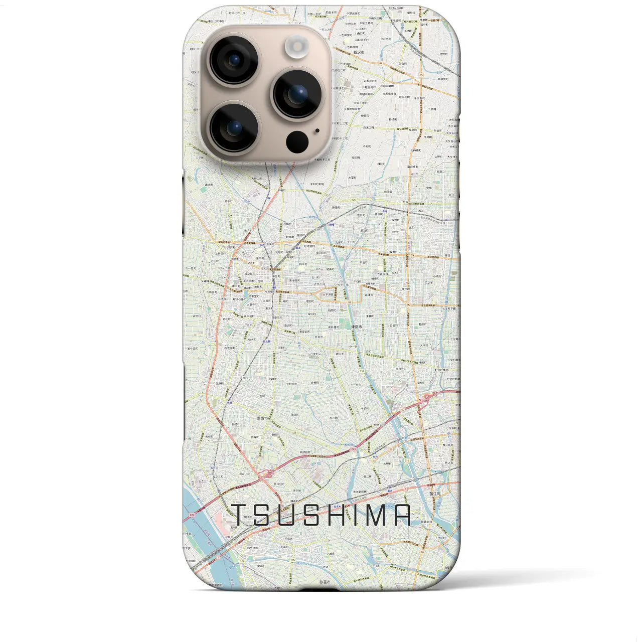【津島(愛知県)】地図柄iPhoneケース(バックカバータイプ)
