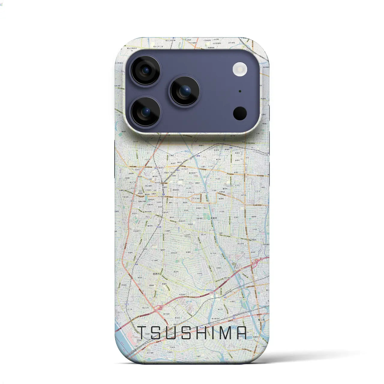 【津島(愛知県)】地図柄iPhoneケース(バックカバータイプ)