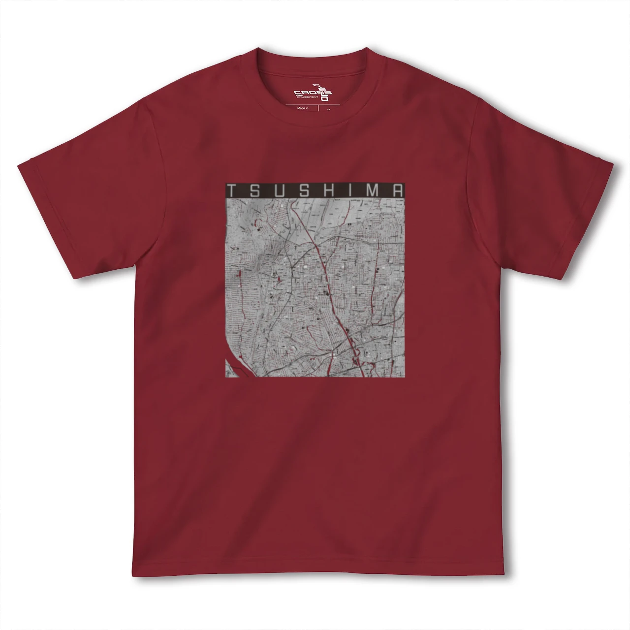 【津島(愛知県)】地図柄ヘビーウェイトTシャツ