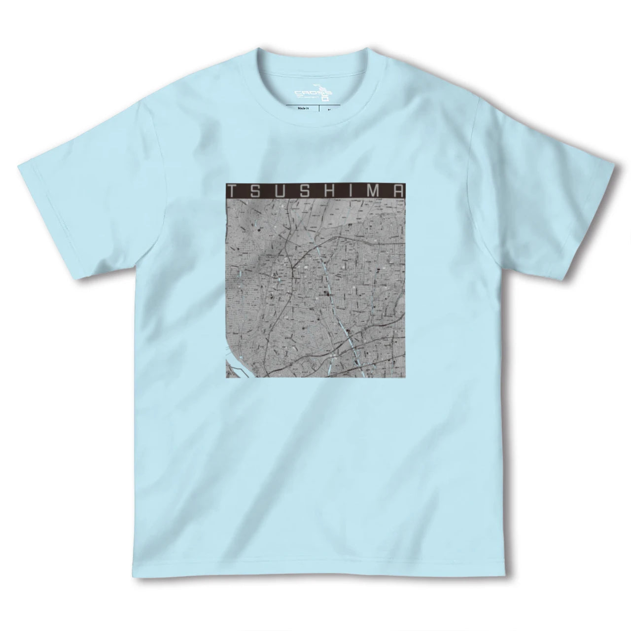 【津島(愛知県)】地図柄ヘビーウェイトTシャツ