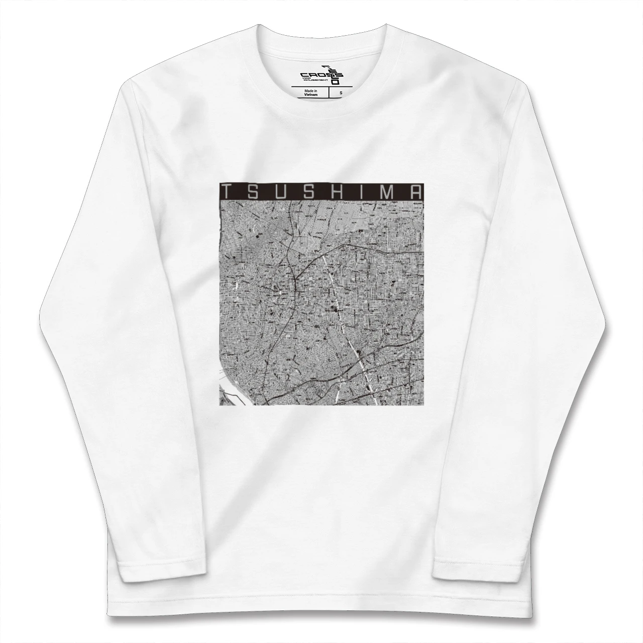 【津島(愛知県)】地図柄ロングスリーブTシャツ