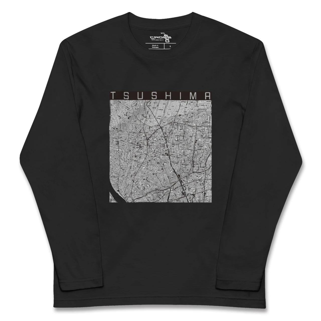 【津島(愛知県)】地図柄ロングスリーブTシャツ