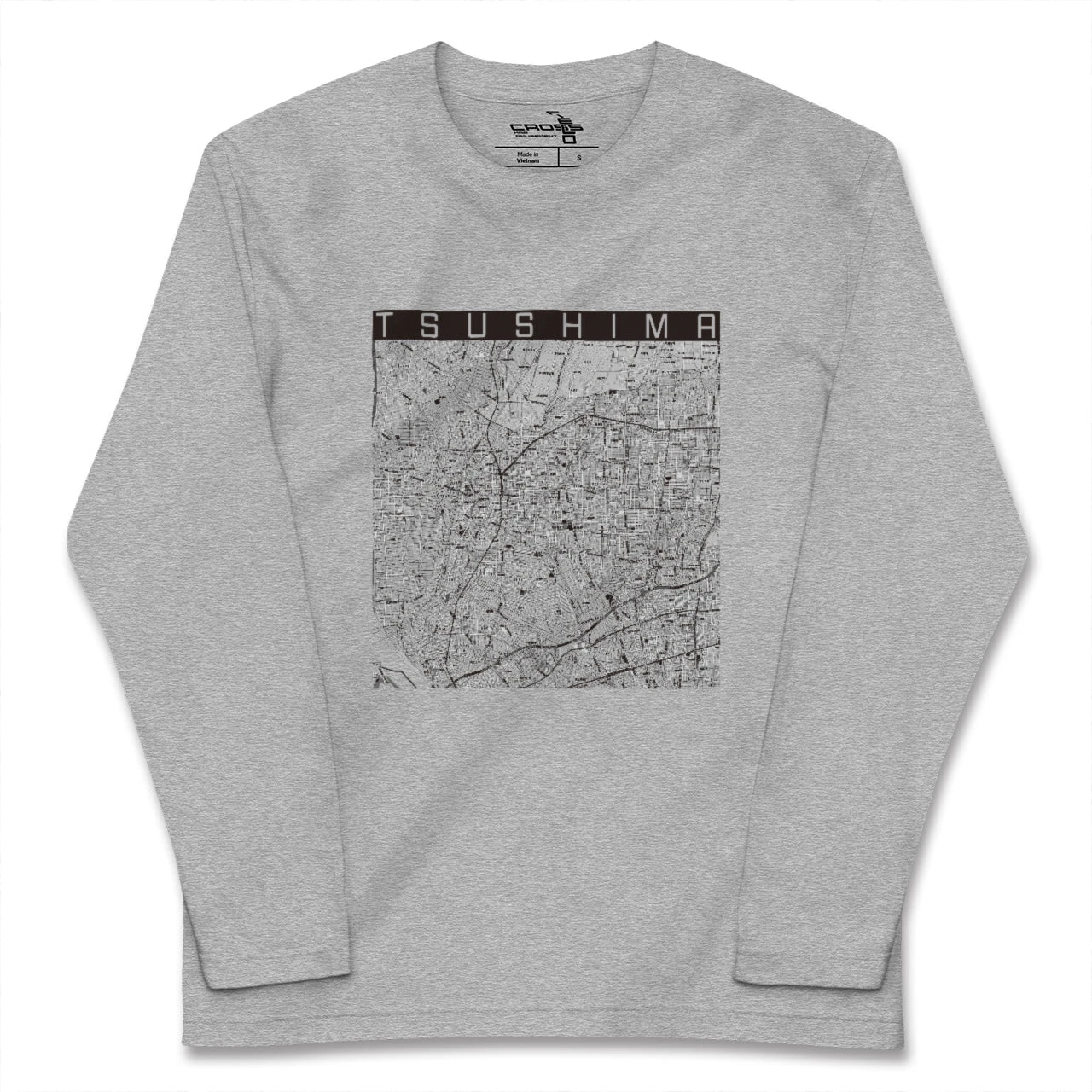 【津島(愛知県)】地図柄ロングスリーブTシャツ